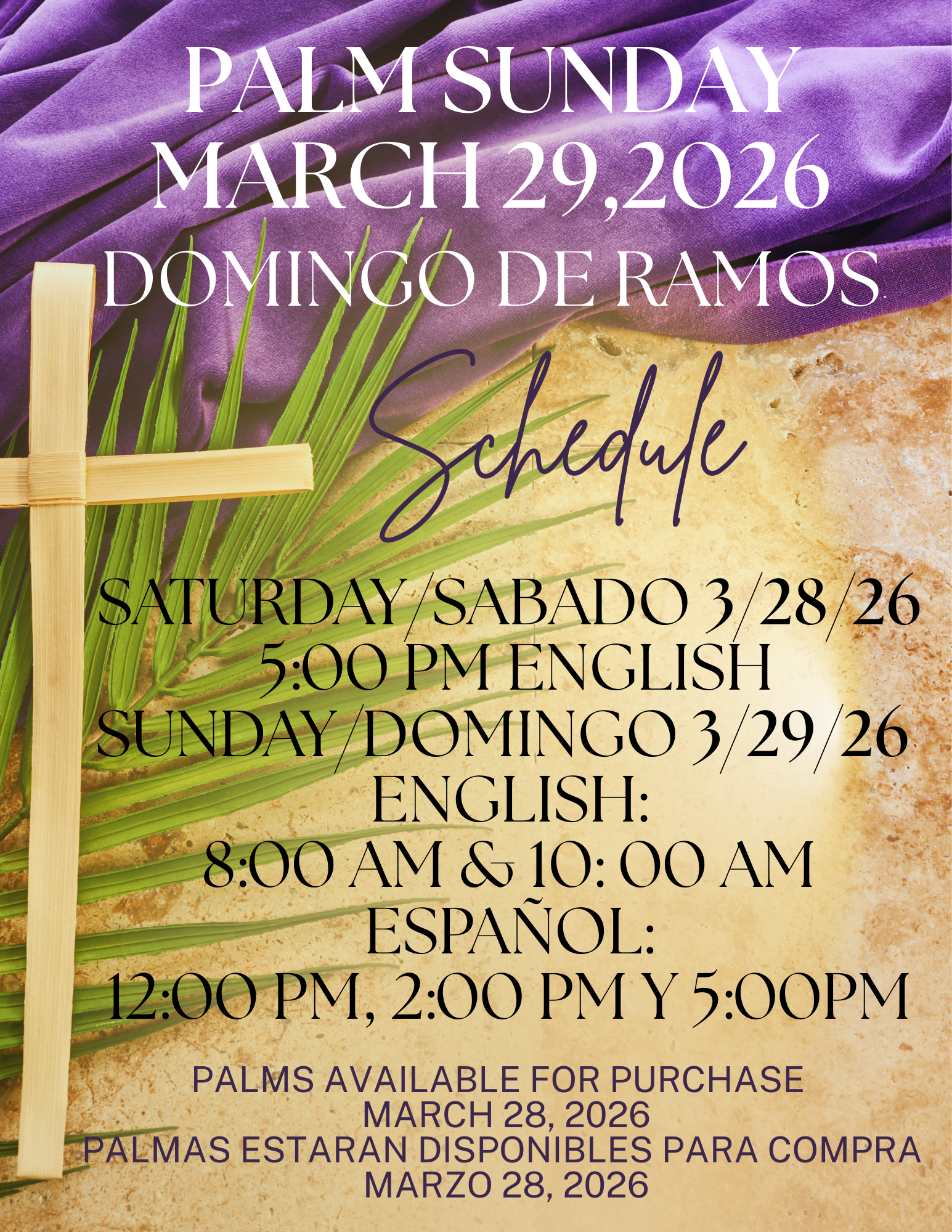 Beige Minimalist Palm Sunday Instagram Post Us Letter