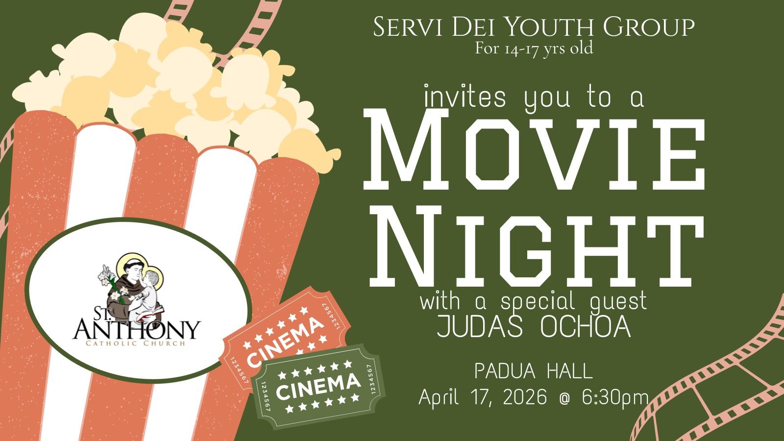 Green Orange Illustrative Movie Night Twitter Post 1