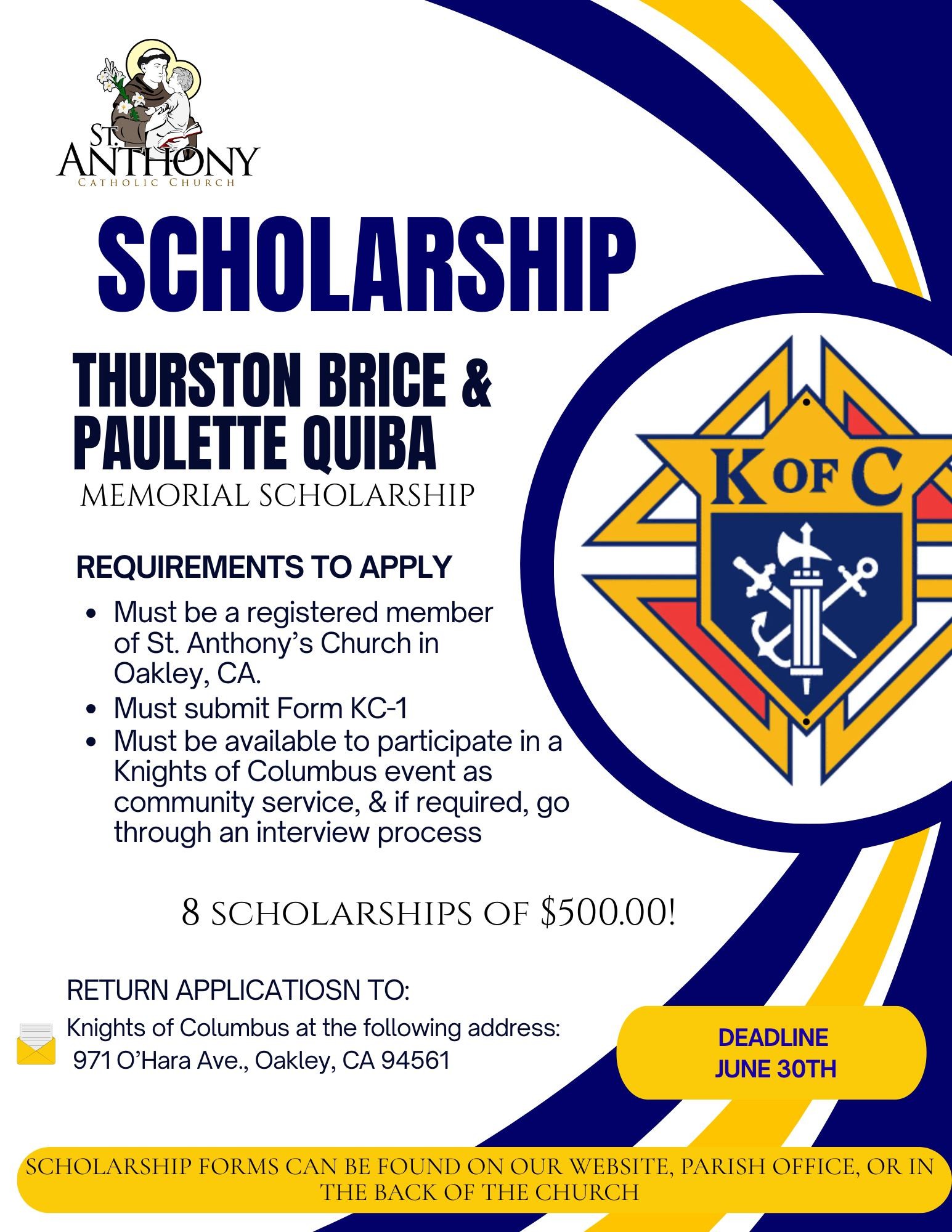 Navy And White Modern Scholarship Program 2024 Flyer 2