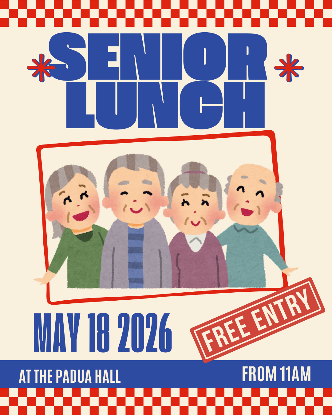 Red Blue And White Bold Lunch Deal Instagram Post