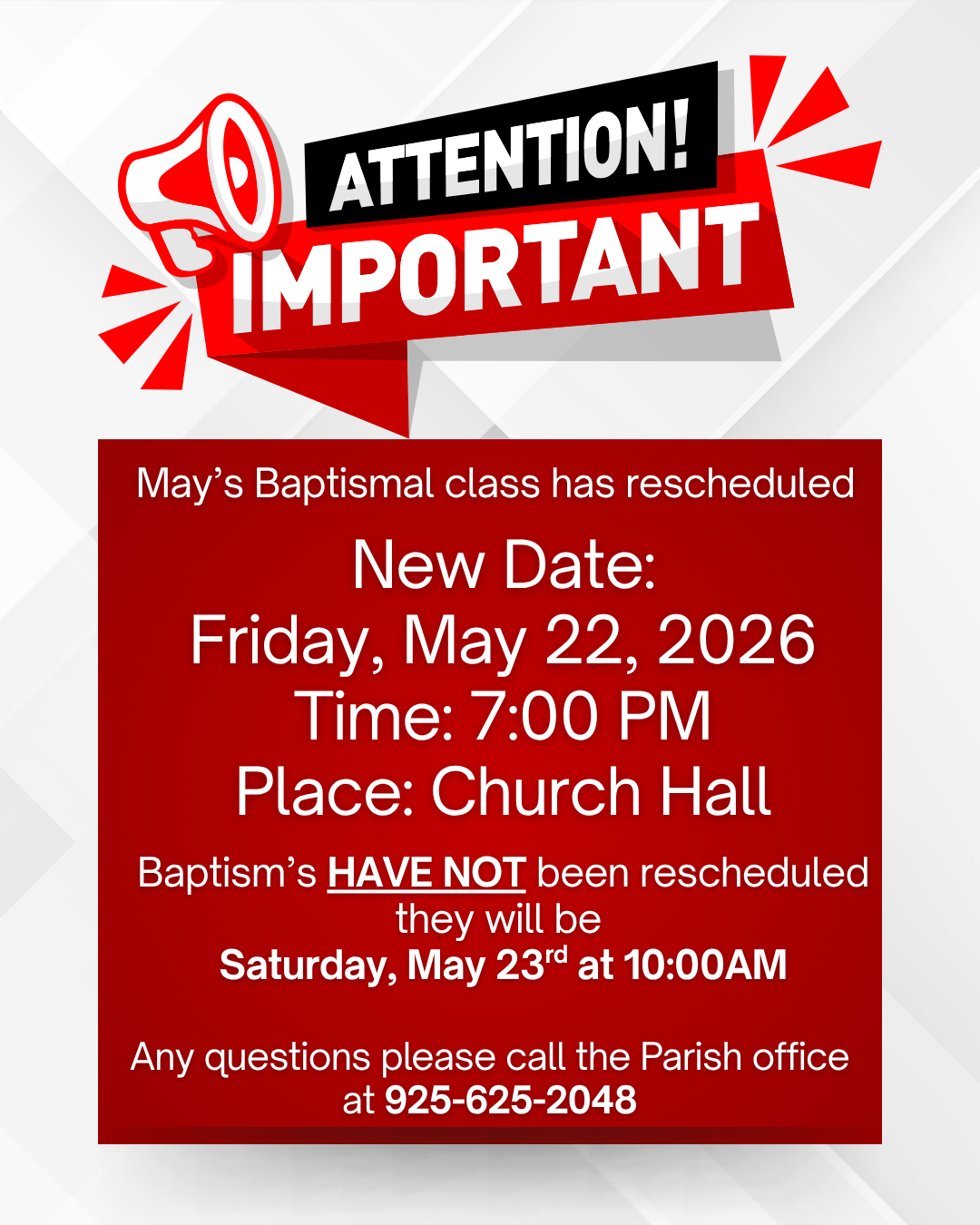 Red Modern Attention Important Instagram Post 1