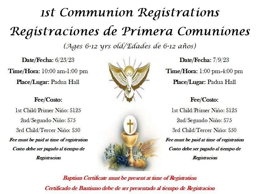 First Communion Program | Saint Anthony Catholic Church