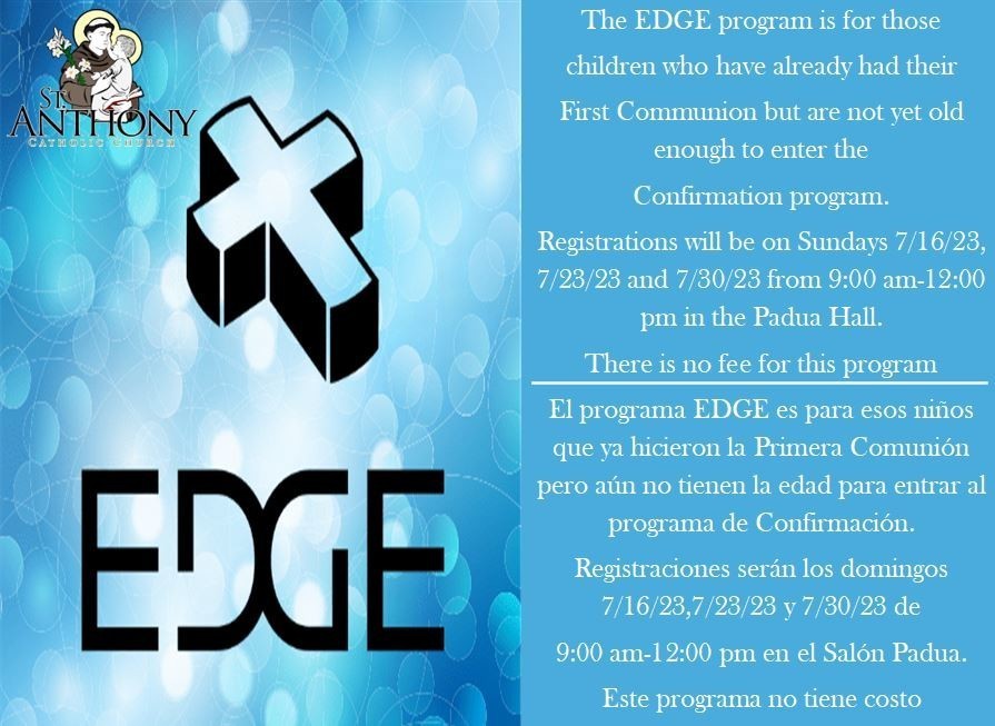 Edge Catholic Program EDGE MINISTRY | Saint Anthony Catholic Church
