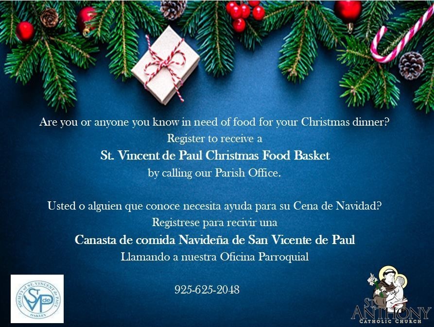 St. Vincent De Paul Christmas Basket St. Vincent De Paul Christmas Basket