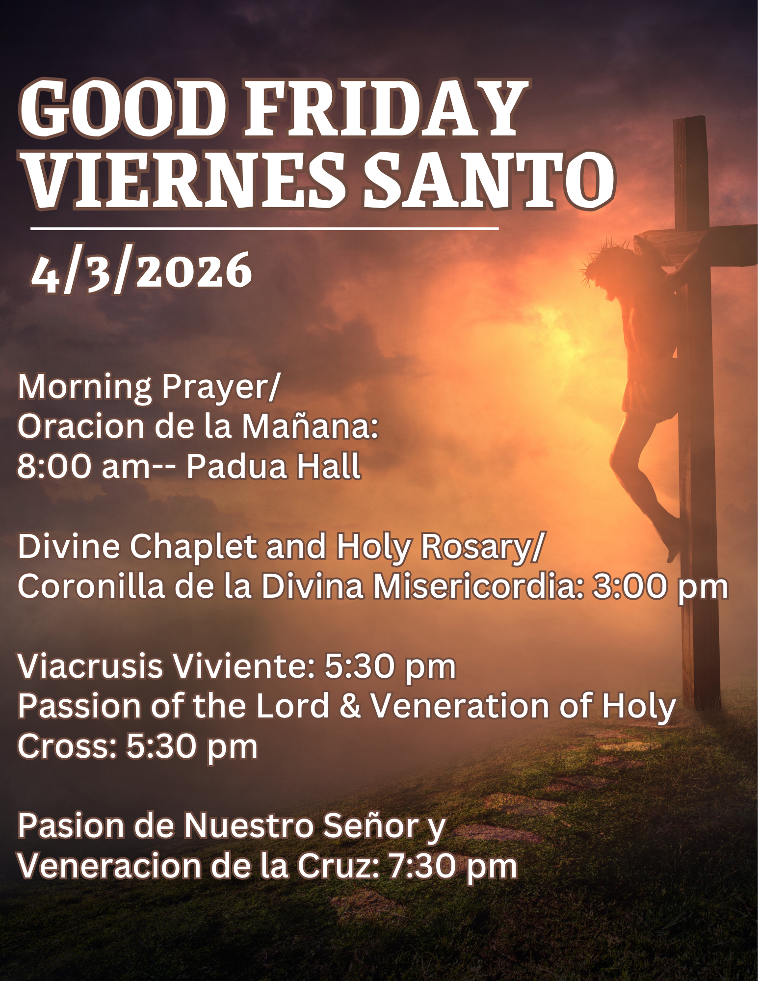 White And Brown Holy Week Church Instagram Post Us Letter